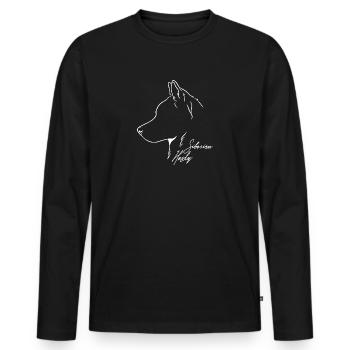 Husky Sibérien Profil Chiens Chien Wilsigns - T-shirt manches longues Premium bio Homme - noir - Devant - Nico (187cm)