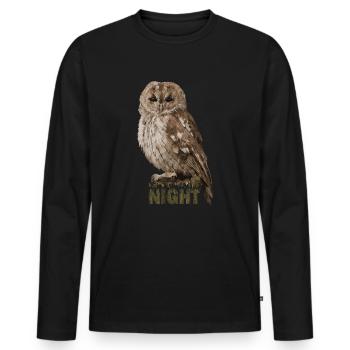 Night Owl | Men, women and children - Men's Premium Organic Long Sleeve Shirt - black - Front - Nico (187cm)