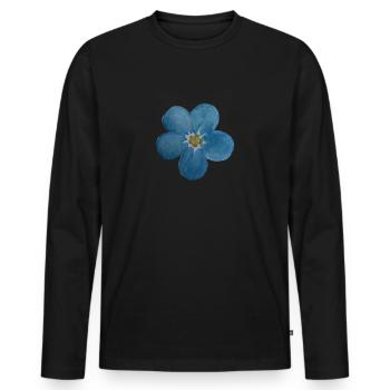 Forget-me-not bloom - Men's Premium Organic Long Sleeve Shirt - black - Front - Nico (187cm)