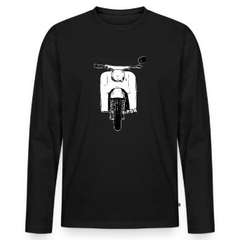 Schwalbe KR51 / Schwalbenfahrer / Ostalgie / Cyclomoteur - T-shirt manches longues Premium bio Homme - noir - Devant - Nico (187cm)
