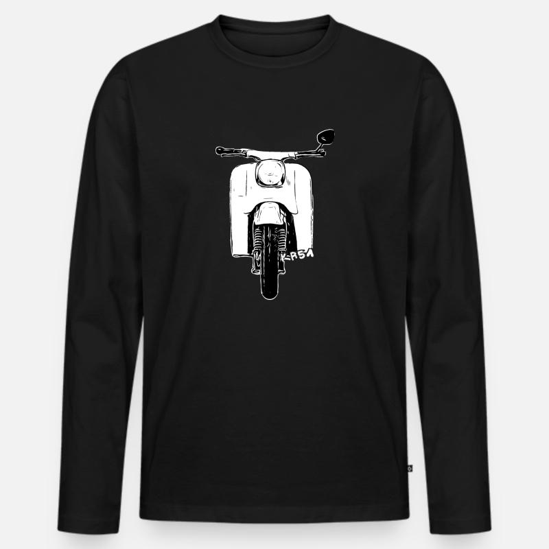 Schwalbe KR51 / Schwalbenfahrer / Ostalgie / Cyclomoteur - T-shirt manches longues Premium bio Homme - noir