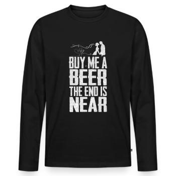 Drôle de sort pour célibataires - T-shirt manches longues Premium bio Homme - noir - Devant - Nico (187cm)