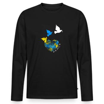 Ukraine - Männer Premium Bio Langarmshirt - Schwarz - Vorne - Nico (187cm)
