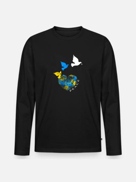 Ukraine - Men's Premium Organic Long Sleeve Shirt - black
