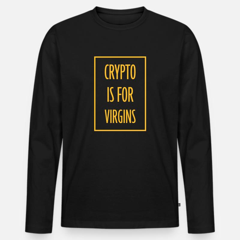 crypto is for virgins - Männer Premium Bio Langarmshirt - Schwarz