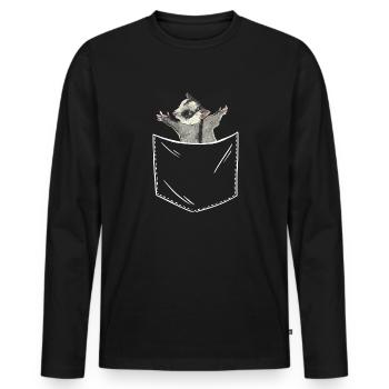Short-headed glider Sugar Glider - Men's Premium Organic Long Sleeve Shirt - black - Front - Nico (187cm)