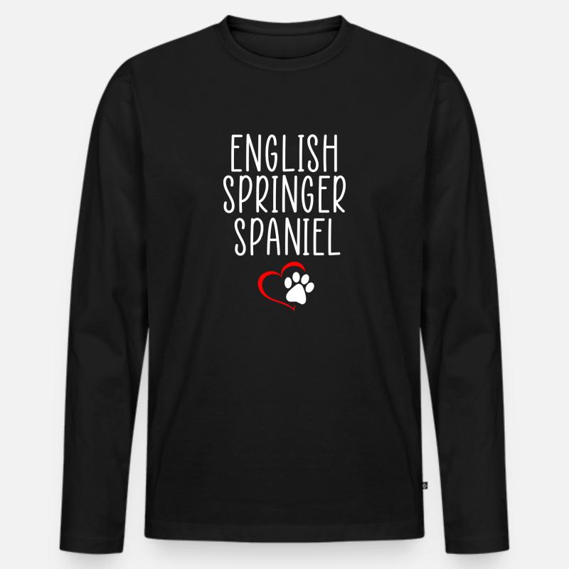 Englisches Springer-Zitat - Männer Premium Bio Langarmshirt - Schwarz