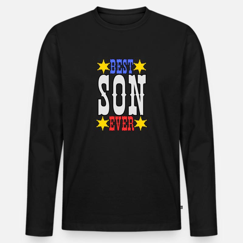 Bester Junge aller Zeiten - Männer Premium Bio Langarmshirt - Schwarz