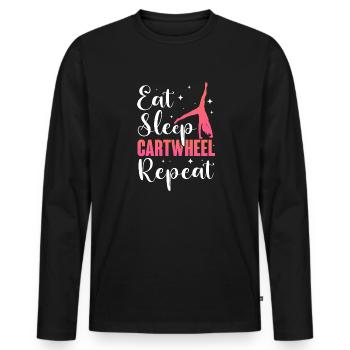 Manger Dormir Roue de charrette Répéter - T-shirt manches longues Premium bio Homme - noir - Devant - Nico (187cm)