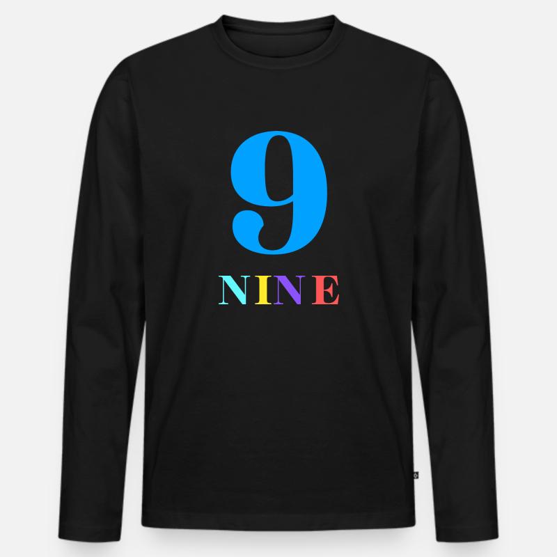 Neun-9-jähriges Jubiläum - Männer Premium Bio Langarmshirt - Schwarz