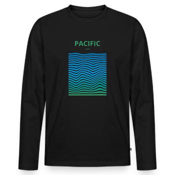 Océans dévastés : Pacifique - T-shirt manches longues Premium bio Homme - noir - Devant - Nico (187cm)