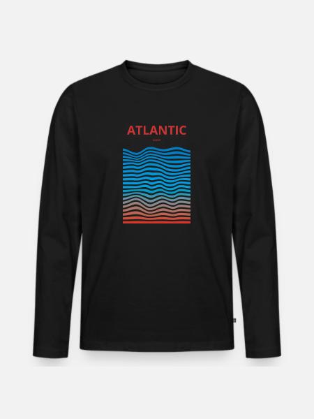 Distorded Oceans: Atlantic - Men's Premium Organic Long Sleeve Shirt - black