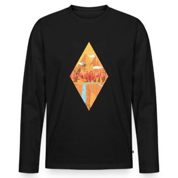 Geometric nature - Men's Premium Organic Long Sleeve Shirt - black - Front - Nico (187cm)