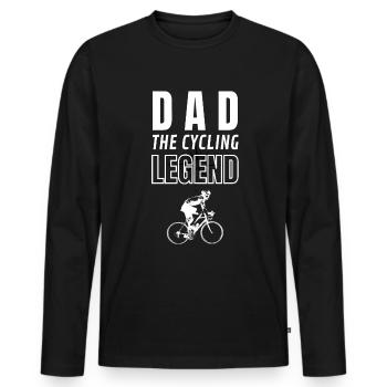 Chemise De légende du vélo Père Papa - T-shirt manches longues Premium bio Homme - noir - Devant - Nico (187cm)