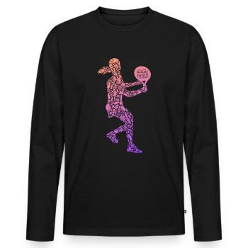 Padel Tennis Padel Girls Women Padel - Men's Premium Organic Long Sleeve Shirt - black - Front - Nico (187cm)