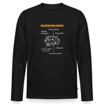 Men's A Camper's Brain - Camping T-Shirt - Men's Premium Organic Long Sleeve Shirt - black - Front - Nico (187cm)
