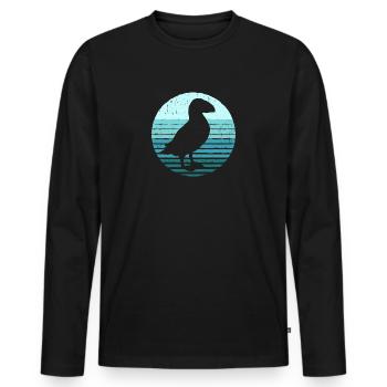 Papageientaucher Puffin Papageitaucher - T-shirt manches longues Premium bio Homme - noir - Devant - Nico (187cm)