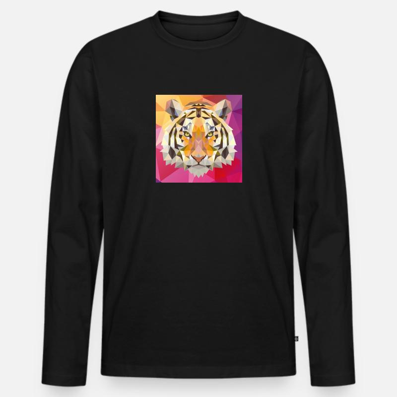 WengChunMH Tiger 2 - Männer Premium Bio Langarmshirt - Schwarz
