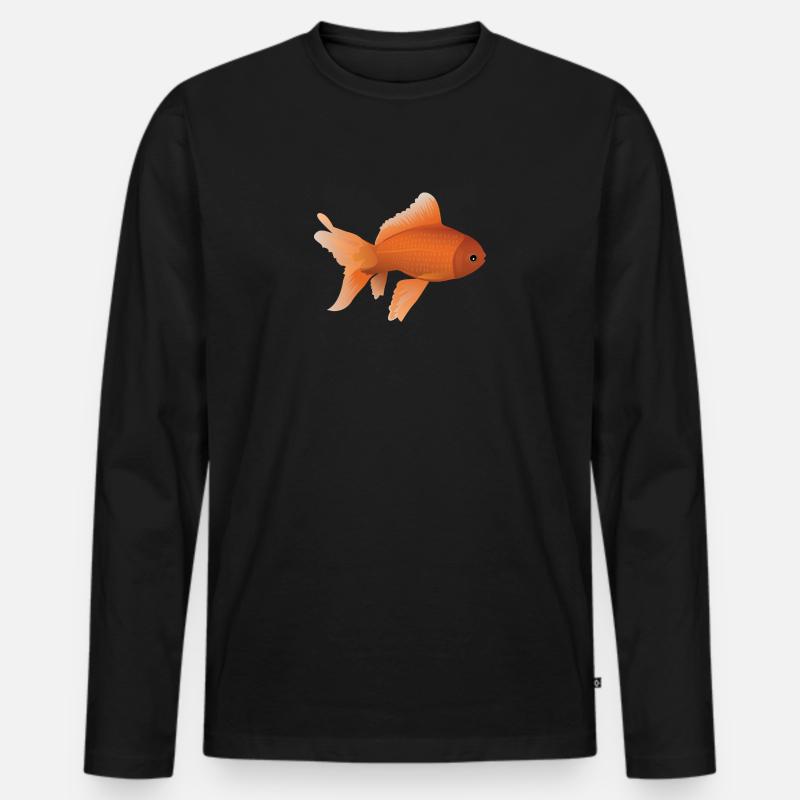 Goldfisch - Männer Premium Bio Langarmshirt - Schwarz