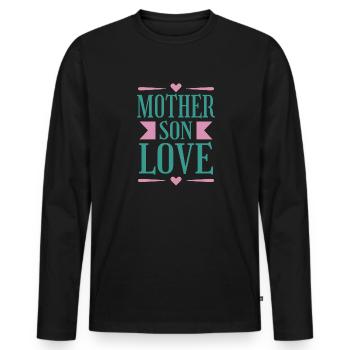 Mother Son Love Idea Saying Tshirt - Men's Premium Organic Long Sleeve Shirt - black - Front - Nico (187cm)