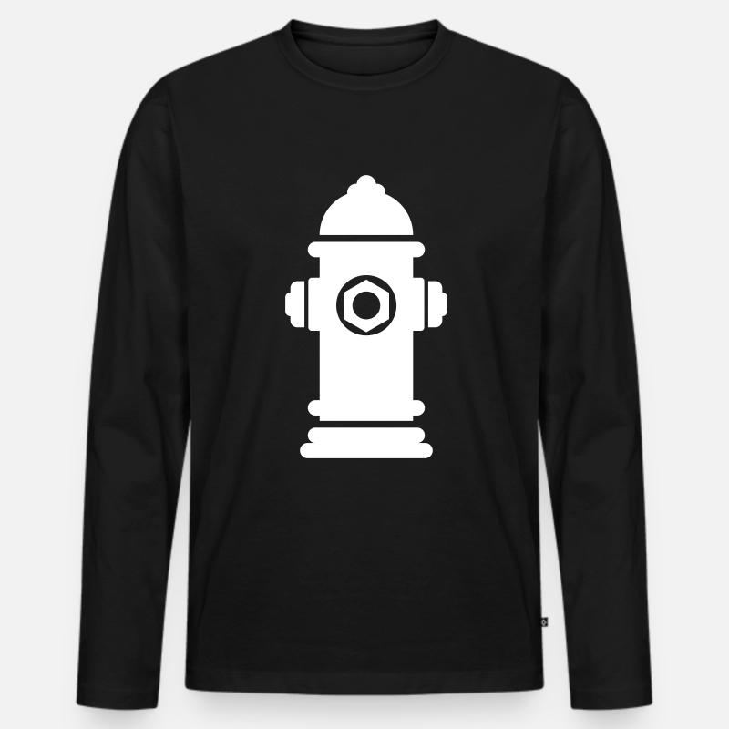 Hydrant Icon - Männer Premium Bio Langarmshirt - Schwarz