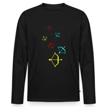 Bow and arrow - Men's Premium Organic Long Sleeve Shirt - black - Front - Nico (187cm)