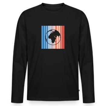 Climate change, warming stripes, earth - Men's Premium Organic Long Sleeve Shirt - black - Front - Nico (187cm)