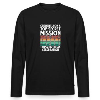 Salle d’évasion - T-shirt manches longues Premium bio Homme - noir - Devant - Nico (187cm)