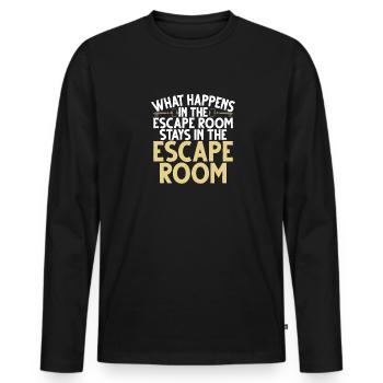 Salle d’évasion - T-shirt manches longues Premium bio Homme - noir - Devant - Nico (187cm)