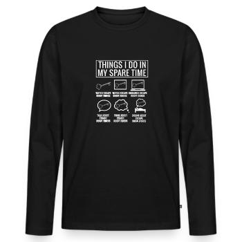 Salle d’évasion - T-shirt manches longues Premium bio Homme - noir - Devant - Nico (187cm)