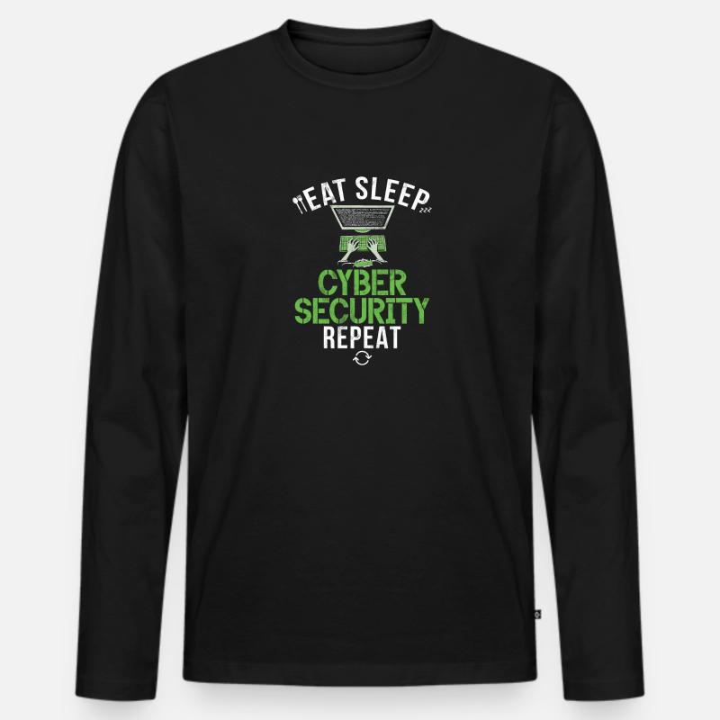 Cyber-sicherheits-hacker-hacking - Männer Premium Bio Langarmshirt - Schwarz