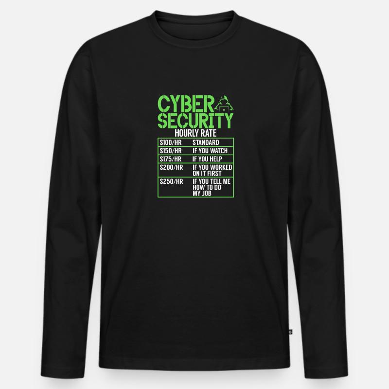 Cyber-sicherheits-hacker-hacking - Männer Premium Bio Langarmshirt - Schwarz