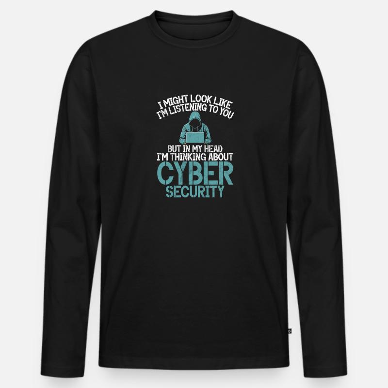 Cyber-sicherheits-hacker-hacking - Männer Premium Bio Langarmshirt - Schwarz