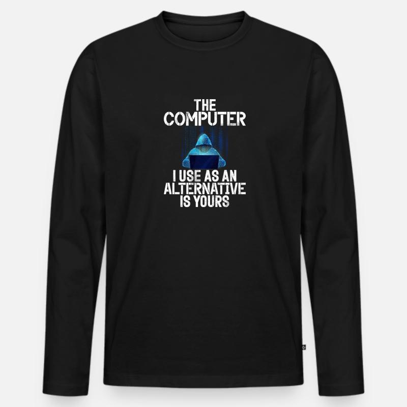 Cyber security hacker hacking - Men's Premium Organic Long Sleeve Shirt - black