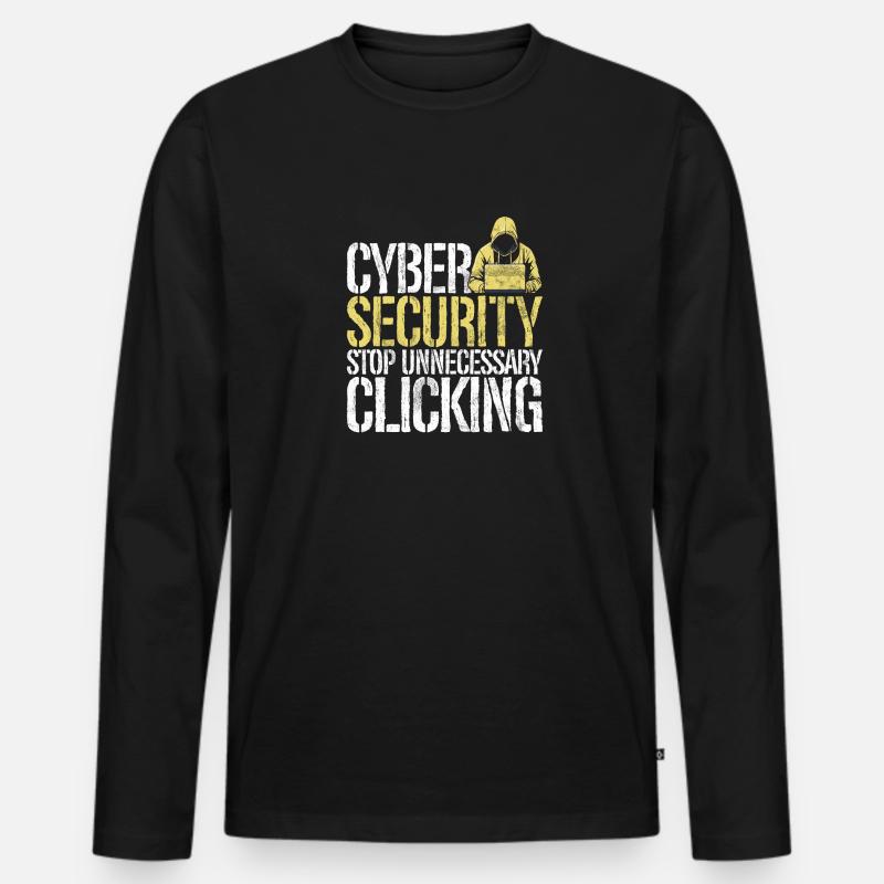 Cyber security hacker hacking - Men's Premium Organic Long Sleeve Shirt - black