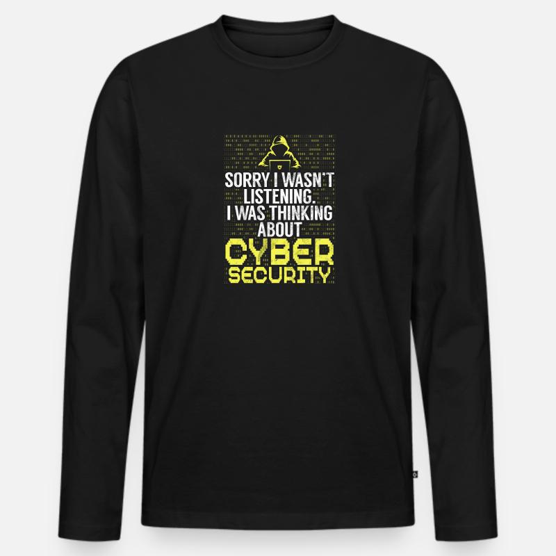 Cyber security hacker hacking - Men's Premium Organic Long Sleeve Shirt - black
