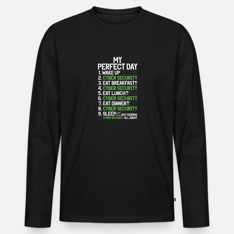 Cyber security hacker hacking - Men's Premium Organic Long Sleeve Shirt - black