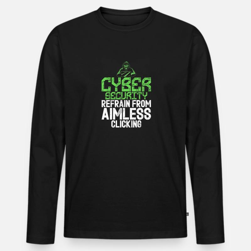 Cyber-sicherheits-hacker-hacking - Männer Premium Bio Langarmshirt - Schwarz