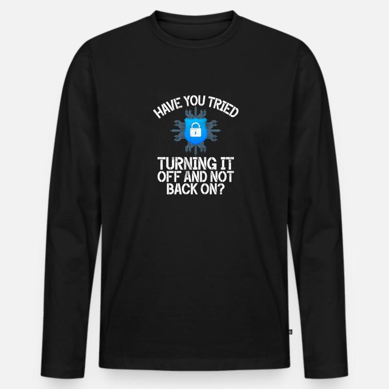 Cyber-sicherheits-hacker-hacking - Männer Premium Bio Langarmshirt - Schwarz