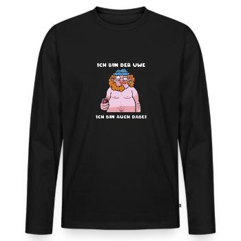 Ich bin der Uwe und bin auch dabei - Männer Premium Bio Langarmshirt - Schwarz - Vorne - Nico (187cm)