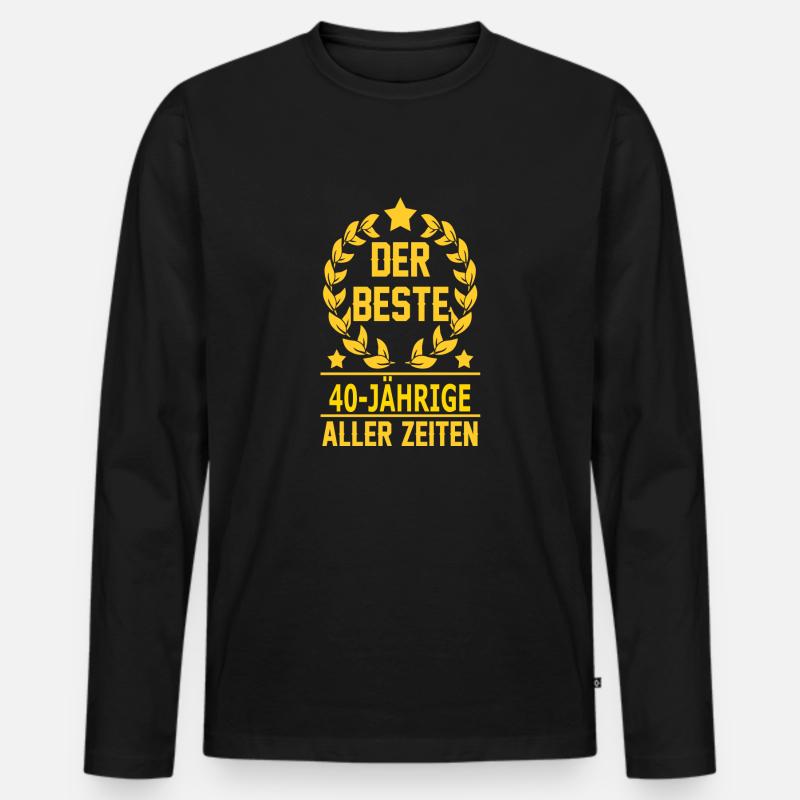 40-JÄHRIGE - Männer Premium Bio Langarmshirt - Schwarz