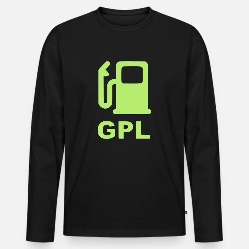 GPL links grün - Männer Premium Bio Langarmshirt - Schwarz