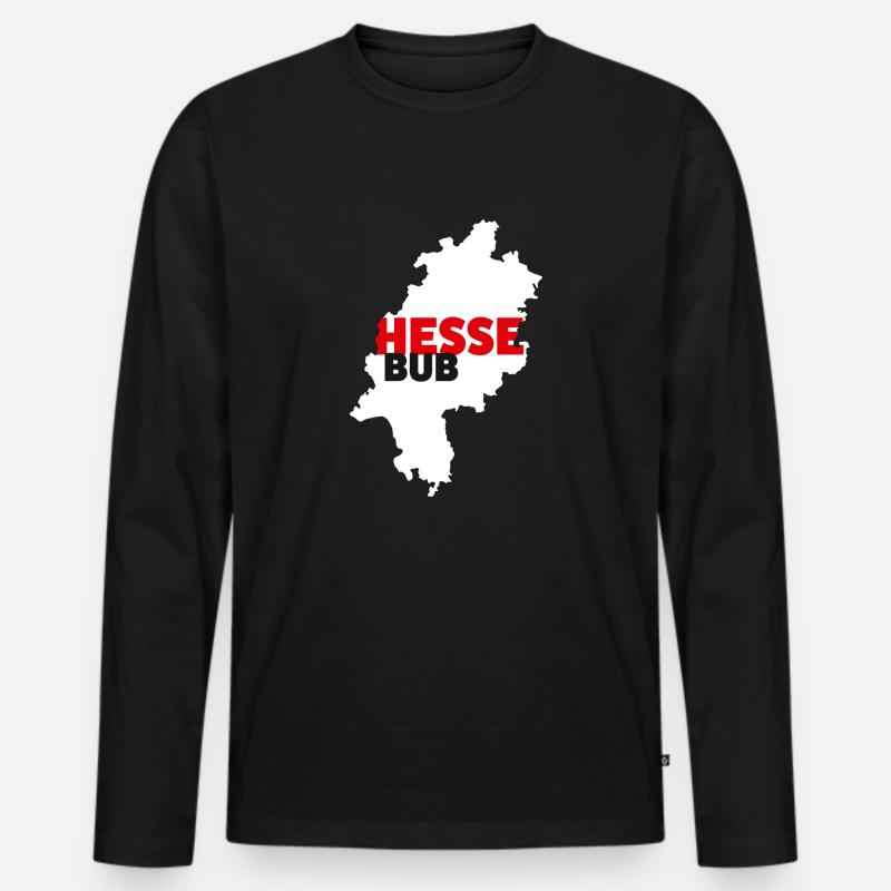 Hesse-Bub - Männer Premium Bio Langarmshirt - Schwarz