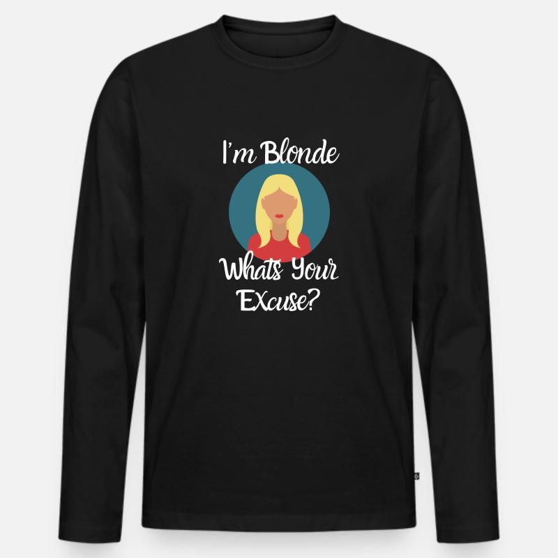 Blondes Haar - Männer Premium Bio Langarmshirt - Schwarz