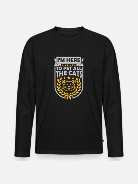 Pet All The Cats - Men's Premium Organic Long Sleeve Shirt - black