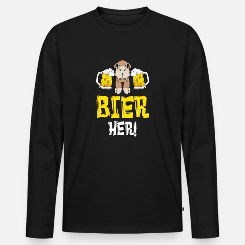 drunken dromedary - Männer Premium Bio Langarmshirt - Schwarz