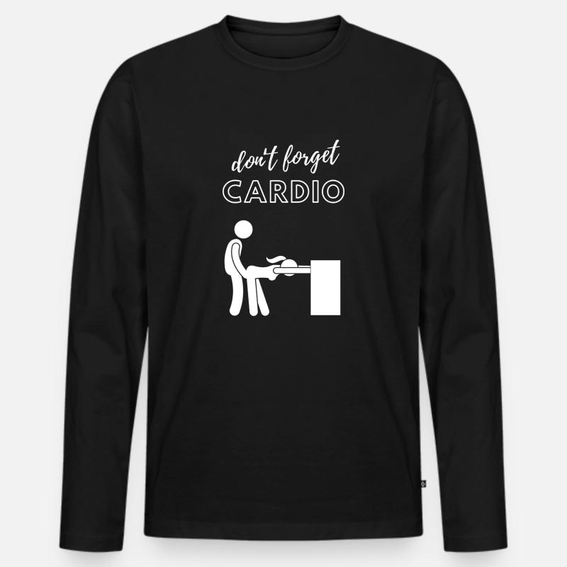 Dont forget Cardio - Männer Premium Bio Langarmshirt - Schwarz