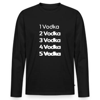 Vodka - Männer Premium Bio Langarmshirt - Schwarz - Vorne - Nico (187cm)