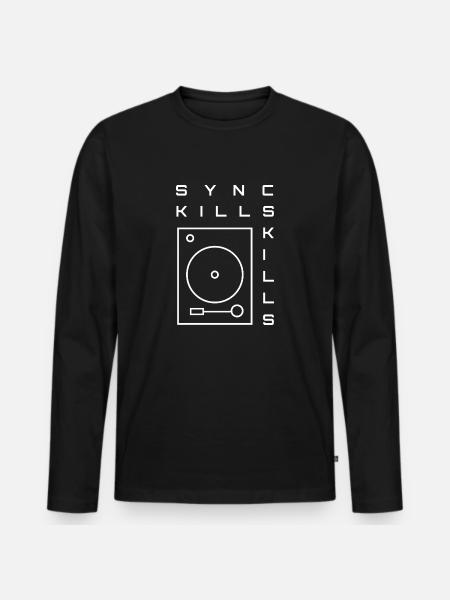 Sync kills skills - T-shirt manches longues Premium bio Homme - noir