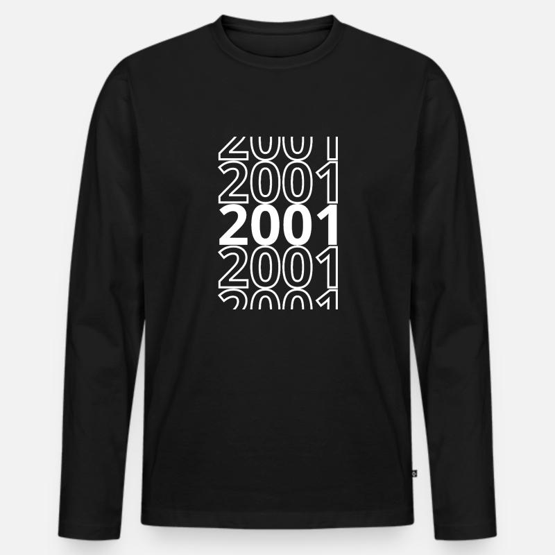 2001 2001 2001 - Männer Premium Bio Langarmshirt - Schwarz